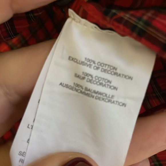 JCREW 100% cotton sequin top red plaid ❤️ Valentines Day - Picture 8 of 9